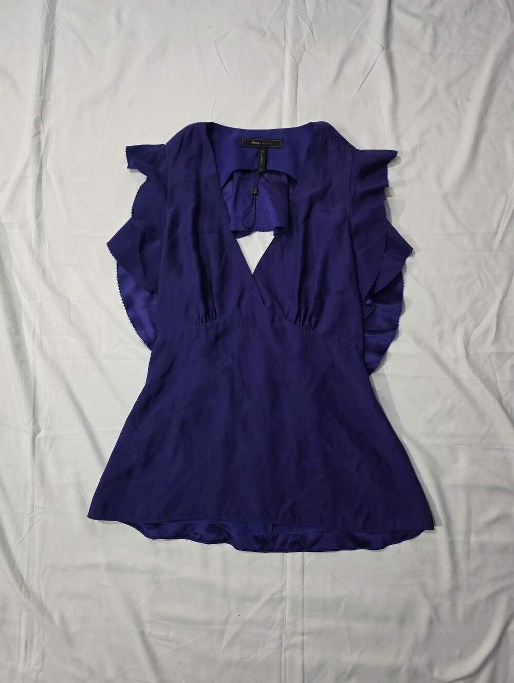 BCBG Maxazria Women's y2k ruffle blouse